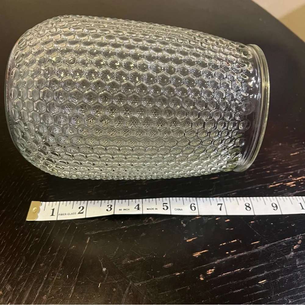 Textured Glass Vase - Clear 8 inches tall x 4.5 inches wide
